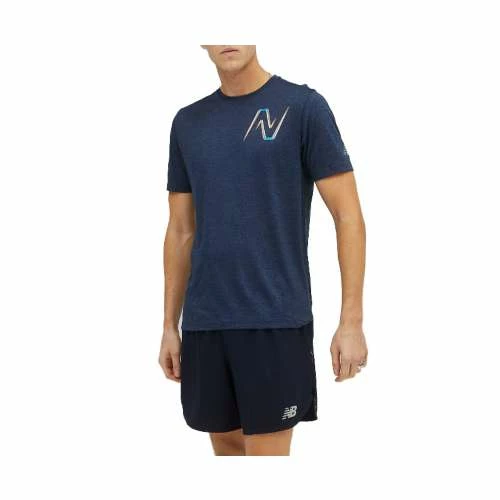 Best Sale 👍 Shirts Men's New Balance Graphic Impact Run Short Sleeve ⌛