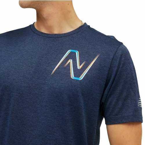 Best Sale 👍 Shirts Men's New Balance Graphic Impact Run Short Sleeve ⌛ - Image 3